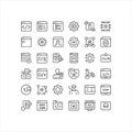AI, Coding, UI UX, Security and System Error Outline Icons Set Royalty Free Stock Photo