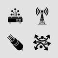 Next Gen Network Infrastructure Icons solid icon set. Next generation network infrastructure solid icons collection Royalty Free Stock Photo
