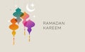 Collection of modern style Ramadan Mubarak colorful designs. Greeting card, background. Windows and arches with moon