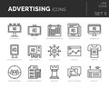 Collection of modern icons set of advertising elements Royalty Free Stock Photo