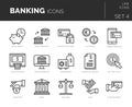 Collection of modern icons set of banking and finance elements