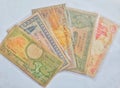 collection of money that has been circulating in several countries Royalty Free Stock Photo