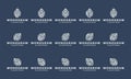 a collection of monogram logos with leaf shapes. vector premium