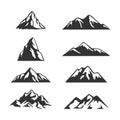 Mountain Silhouette Collection set Royalty Free Stock Photo