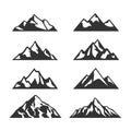 Mountain Silhouette vector set Royalty Free Stock Photo