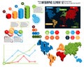 A collection of multi-color infographic elements Royalty Free Stock Photo