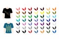 Collection multi color leaves for use in print T-shirt.