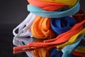 Collection of multi colored shoelaces