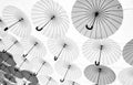 Different colors umbrellas background Royalty Free Stock Photo