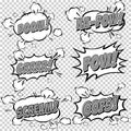 Collection multicolored comic sound Effects Royalty Free Stock Photo