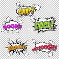 Collection multicolored comic sound Effects Royalty Free Stock Photo