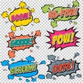 Collection multicolored comic sound Effects Royalty Free Stock Photo
