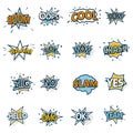 Collection of multicolored comic sound effects. Vector Royalty Free Stock Photo