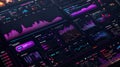Collection of multiple dashboards displaying various data analytics metrics and visualizations for business insights and Royalty Free Stock Photo