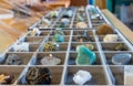 Collection with multiple minerals from around the world Royalty Free Stock Photo