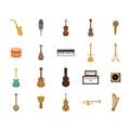 collection musical instruments. Vector illustration decorative design