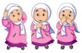 The collection of the muslim little girl with the bright color