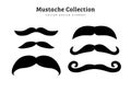 collection of mustache style vector illustration features Batwing, mustachio, cowboy, handlebar moustache style Royalty Free Stock Photo