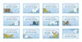 Collection of nametags template. Cute winter background. Arctic animals. Hand-drawn childish illustrations. Vector template. Royalty Free Stock Photo