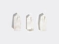 Collection natural crystals quartz on white background