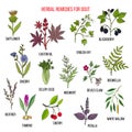 Collection of natural herbs for gout