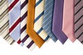 Collection of neckties hanning Royalty Free Stock Photo
