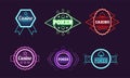 Collection of neon signs, casino, bar, poker club, gambling bright logo design templates vector Illustration Royalty Free Stock Photo