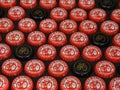 Collection of New Belgium Brewing Used Beer Bottles Metal Caps