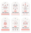 Collection of New Year and Christmas gift tags.