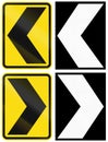 A collection of New Zealand road signs - Chevrons