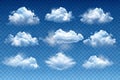 Collection of Realistic White Cumulus Clouds on a Blue Sky Background image photo Royalty Free Stock Photo