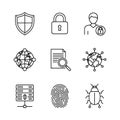 Cybersecurity Icons Set Royalty Free Stock Photo