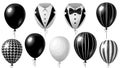 Elegant Black and White Balloons Collection Royalty Free Stock Photo