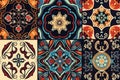 Collection of nine vibrant seamless patterns in vector format for design projects Royalty Free Stock Photo