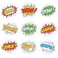 Collection of Nine Wording Sound Effects Royalty Free Stock Photo