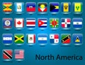 Collection of North American flags