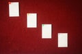 collection of note papers pinned on a red board ready for filling in quotes. Royalty Free Stock Photo