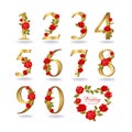 Collection of floral decorated numbers