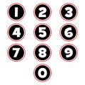 Collection of numbers set buttons isolated on white background Royalty Free Stock Photo
