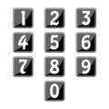 Collection of numbers set buttons isolated on white background Royalty Free Stock Photo