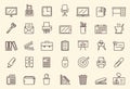 Collection of office outline icons Royalty Free Stock Photo