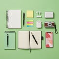 The arrangement emphasizes organization and productivity tools Royalty Free Stock Photo