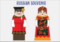 Collection ofrussian souvenir. matryoshka. vector illustration