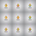 Collection of Oil Drop Logo Set Company Royalty Free Stock Photo