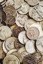 Collection of old American silver coins Royalty Free Stock Photo