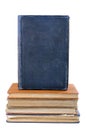 Collection of old books isolated on a white background Royalty Free Stock Photo