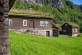 Collection of old cabines in rural Norway Royalty Free Stock Photo