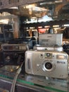 Collection of Old Cameras in Vintage Antique Market Royalty Free Stock Photo