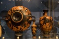 Collection of old decorated Greek vases.