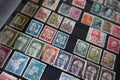 Collection of old german stamps in album Royalty Free Stock Photo